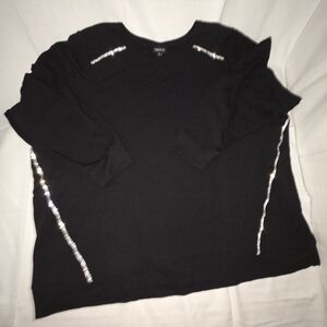 Torrid Rhinestone Black Knit Top. Very Nice! Super Soft!. Sz 4